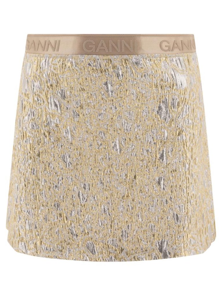 Ganni Gold And Silver Miniskirt Tag Size 34 Women